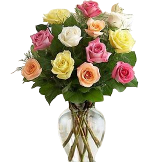 15 multi-colored roses | Flower Delivery Salekhard