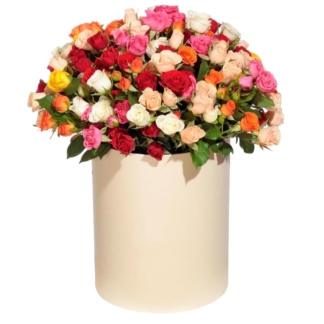 Mixed roses in a hatbox | Flower Delivery Salekhard